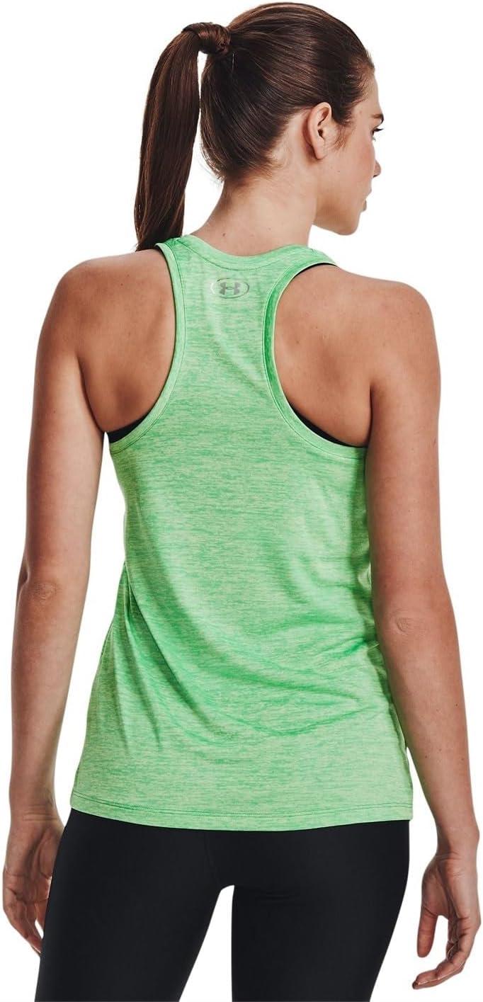 image:imageUnder Armour Womens Tech Twist Tank Top328 Extreme Green Phosphor Green Metallic Silver