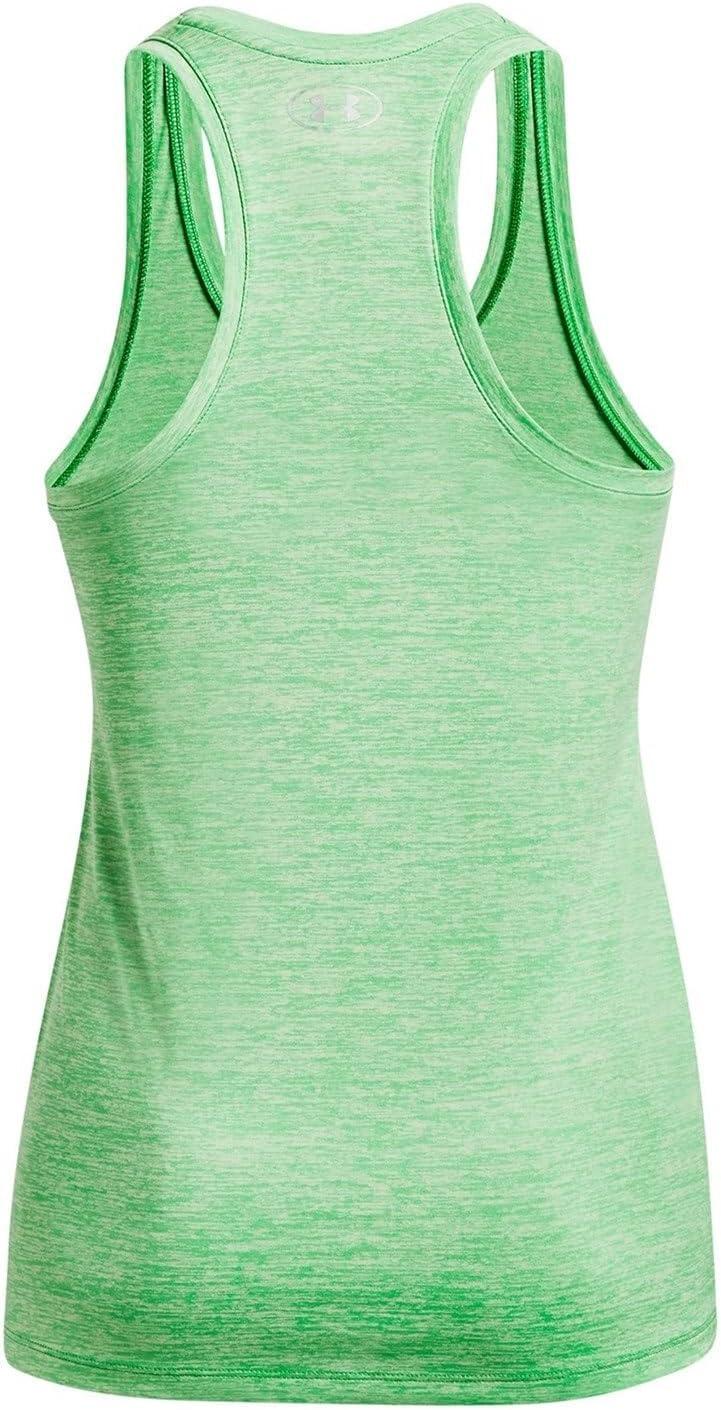 image:imageUnder Armour Womens Tech Twist Tank Top328 Extreme Green Phosphor Green Metallic Silver