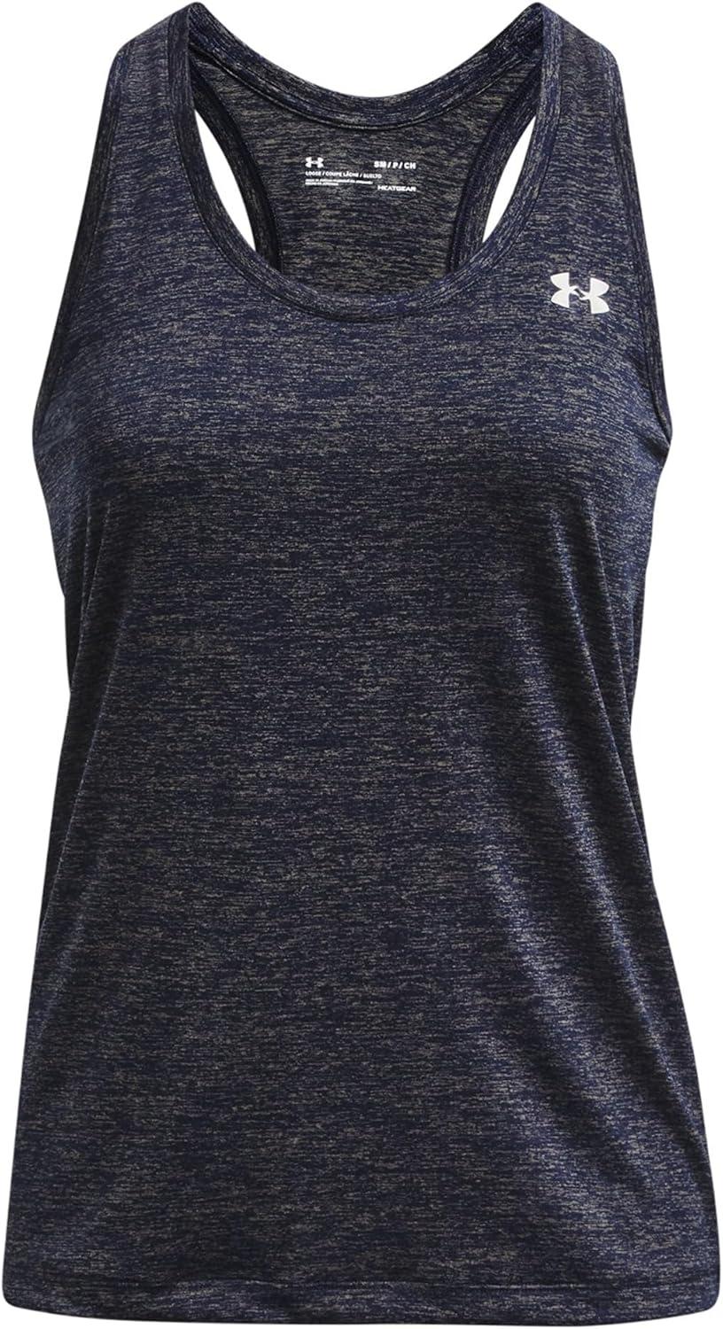 image:imageUnder Armour Womens Tech Twist Tank Top410 Midnight Navy Metallic Silver