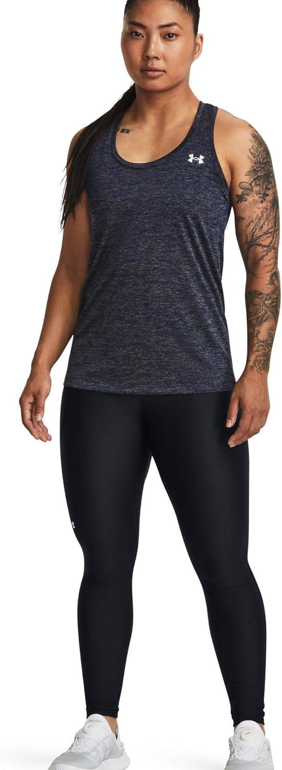 image:imageUnder Armour Womens Tech Twist Tank Top410 Midnight Navy Metallic Silver