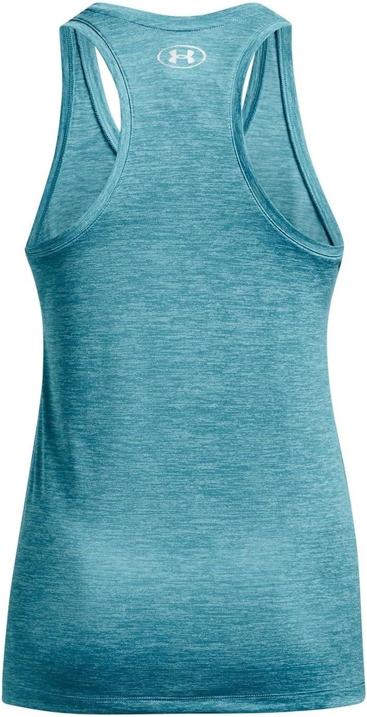 image:imageUnder Armour Womens Tech Twist Tank Top433 Glacier Blue White Metallic Silver