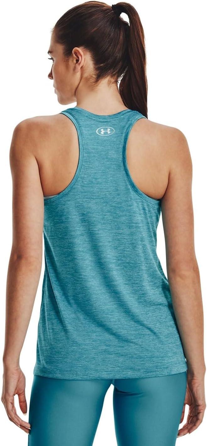image:imageUnder Armour Womens Tech Twist Tank Top433 Glacier Blue White Metallic Silver