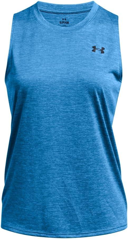 image:imageUnder Armour Womens Tech Twist Tank Top444 Viral Blue Brilliant Blue Black