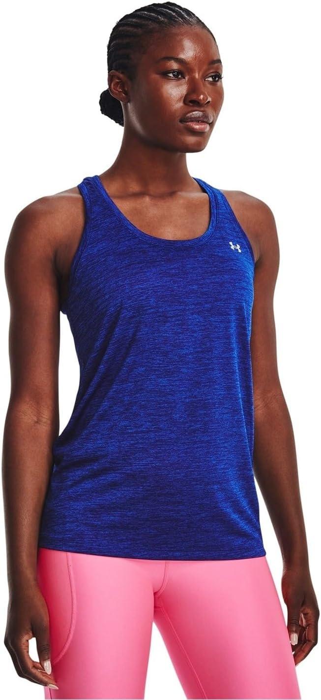 image:imageUnder Armour Womens Tech Twist Tank Top456 Bauhaus Blue Versa Blue Metallic Silver