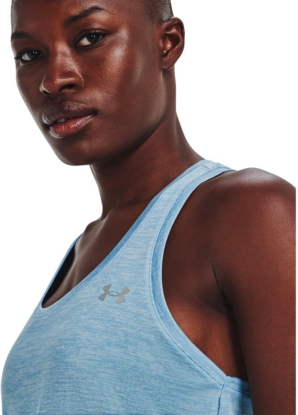 image:imageUnder Armour Womens Tech Twist Tank Top490 Blizzard White Metallic Silver