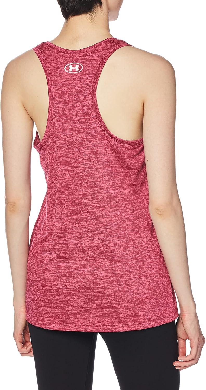 image:imageUnder Armour Womens Tech Twist Tank Top635 Charged Cherry Rebel Pink Metallic Silver