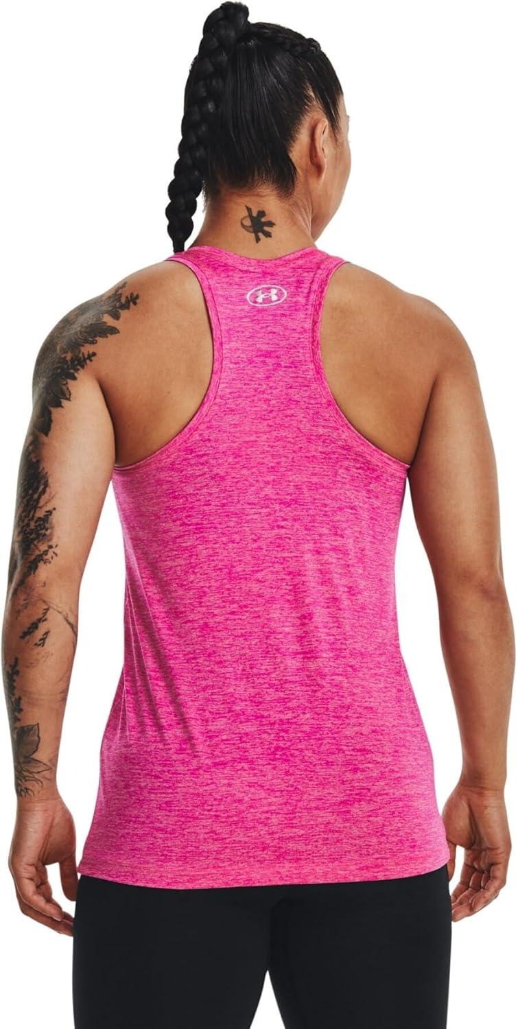 image:imageUnder Armour Womens Tech Twist Tank Top652 Rebel Pink Pink Elixir Metallic Silver