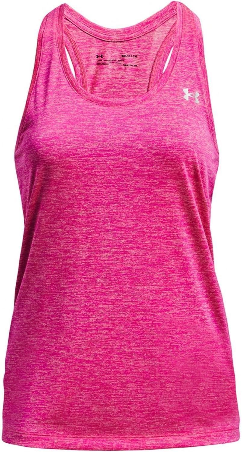 image:imageUnder Armour Womens Tech Twist Tank Top652 Rebel Pink Pink Elixir Metallic Silver