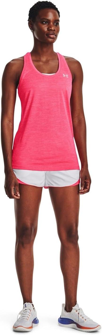 image:imageUnder Armour Womens Tech Twist Tank Top684 Pink Shock White Metallic Silver