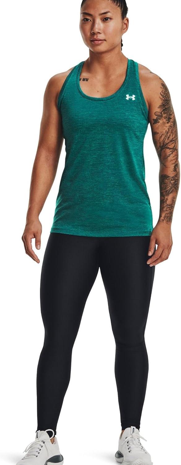 image:imageUnder Armour Womens Tech Twist Tank Top722 Coastal Teal Baja Blue Metallic Silver
