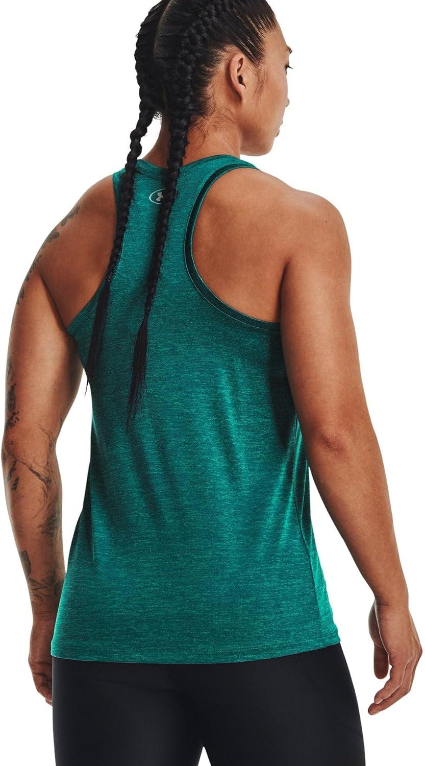 image:imageUnder Armour Womens Tech Twist Tank Top722 Coastal Teal Baja Blue Metallic Silver