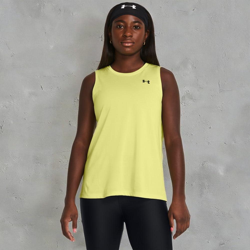 image:imageUnder Armour Womens Tech Twist Tank Top727 Sonic Yellow White Black