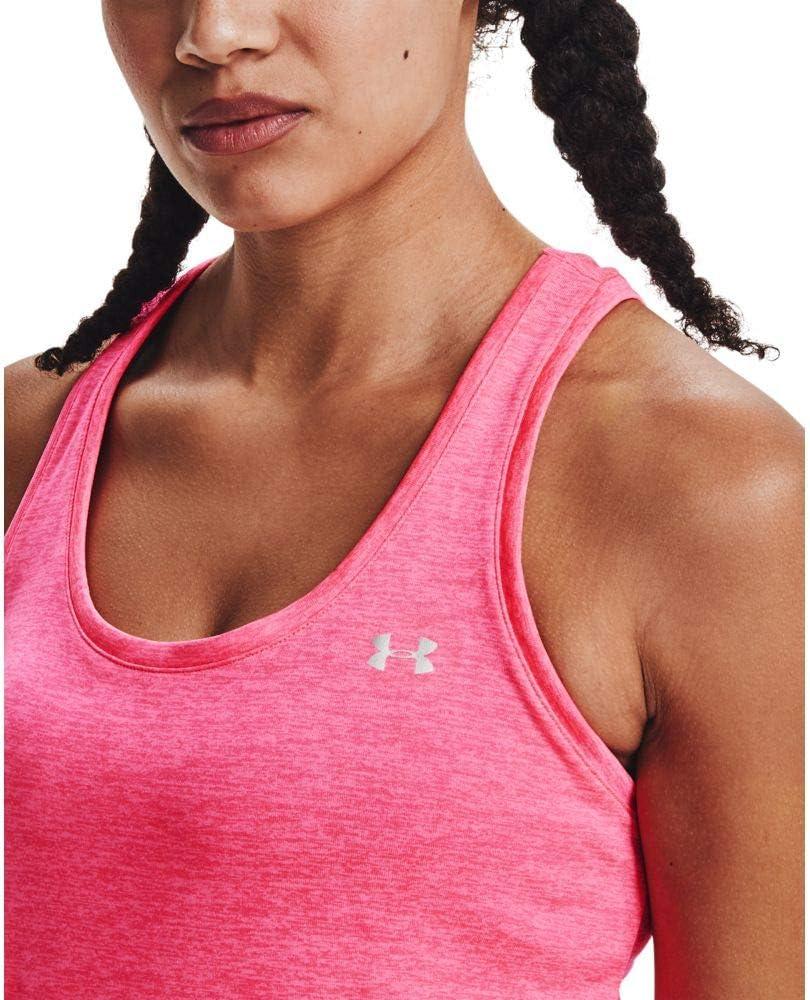 image:imageUnder Armour Womens Tech Twist Tank TopCerise 653Metallic Silver