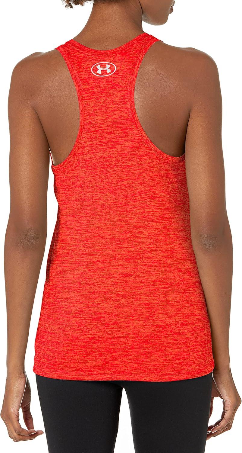 image:imageUnder Armour Womens Tech Twist Tank TopDark Orange 860Metallic Silver