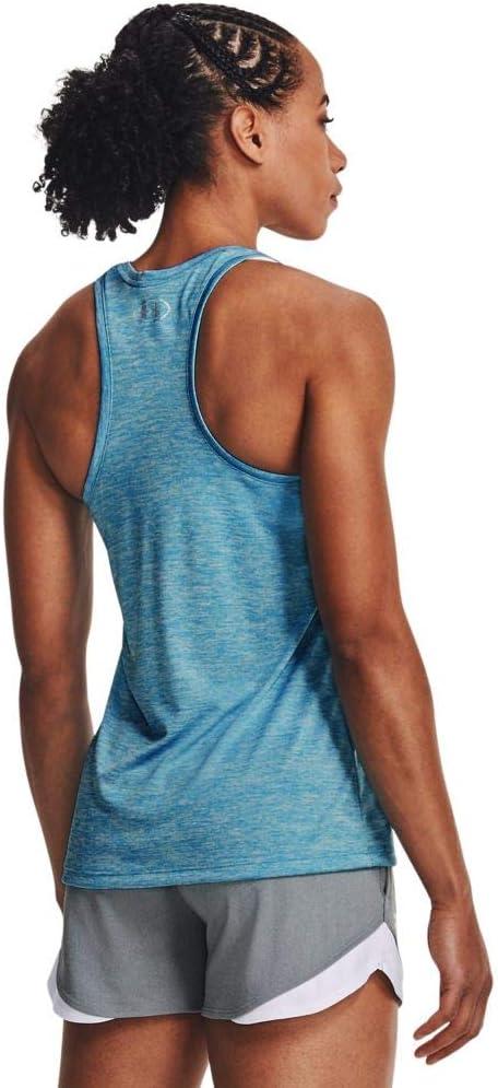 image:imageUnder Armour Womens Tech Twist Tank TopEquator Blue 417Metallic Silver