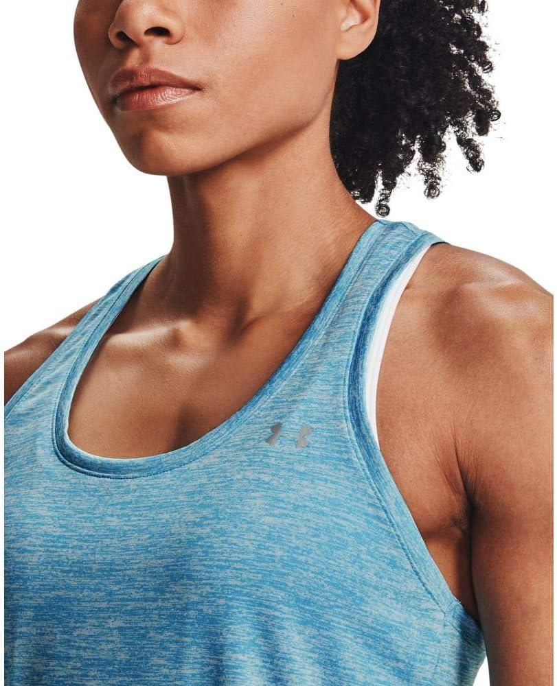 image:imageUnder Armour Womens Tech Twist Tank TopEquator Blue 417Metallic Silver