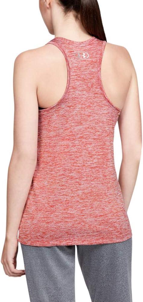 image:imageUnder Armour Womens Tech Twist Tank TopFractal Pink 692Metallic Silver