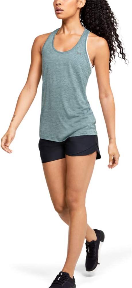 image:imageUnder Armour Womens Tech Twist Tank TopHushed Turquoise 396Metallic Silver