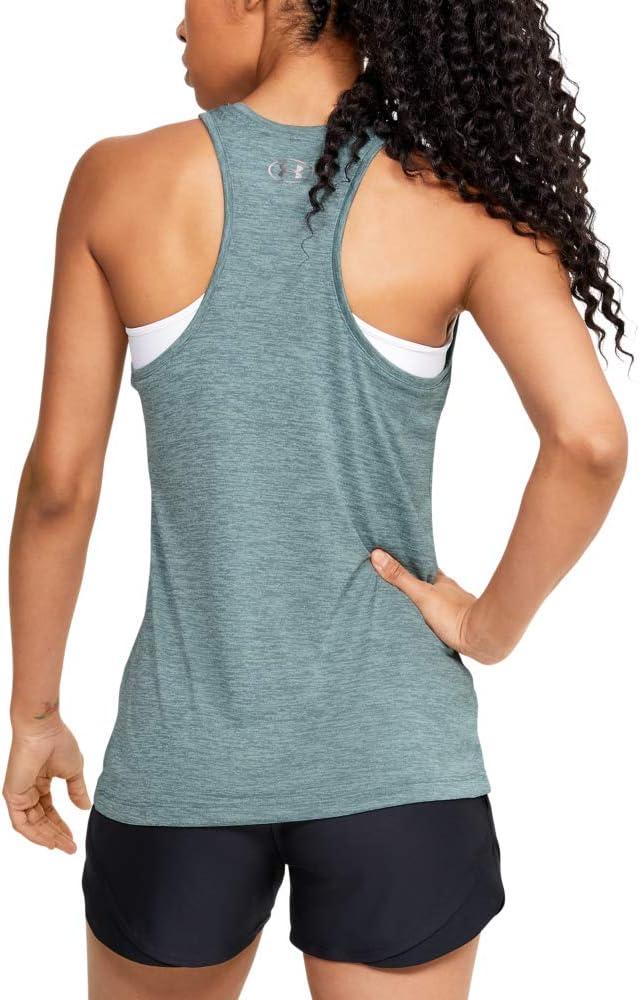 image:imageUnder Armour Womens Tech Twist Tank TopHushed Turquoise 396Metallic Silver