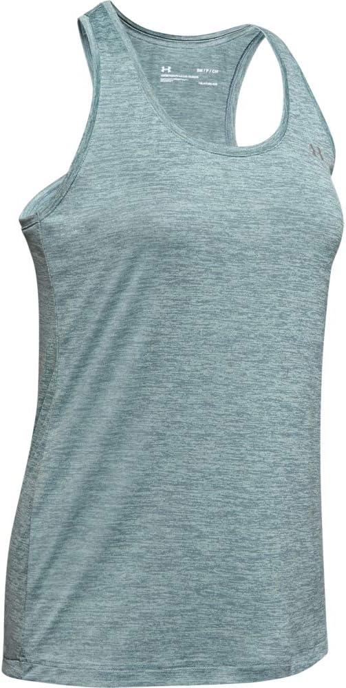 image:imageUnder Armour Womens Tech Twist Tank TopHushed Turquoise 396Metallic Silver