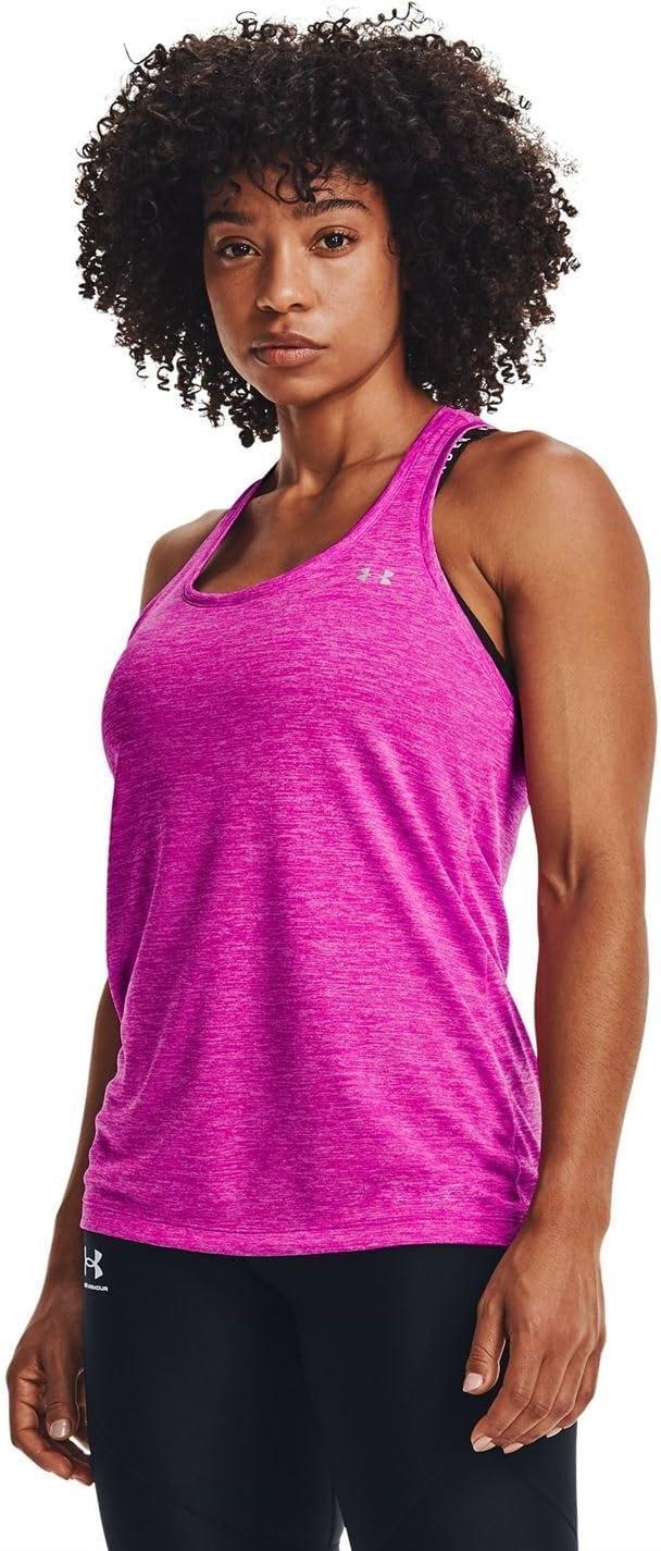image:imageUnder Armour Womens Tech Twist Tank TopMeteor Pink 660Metallic Silver