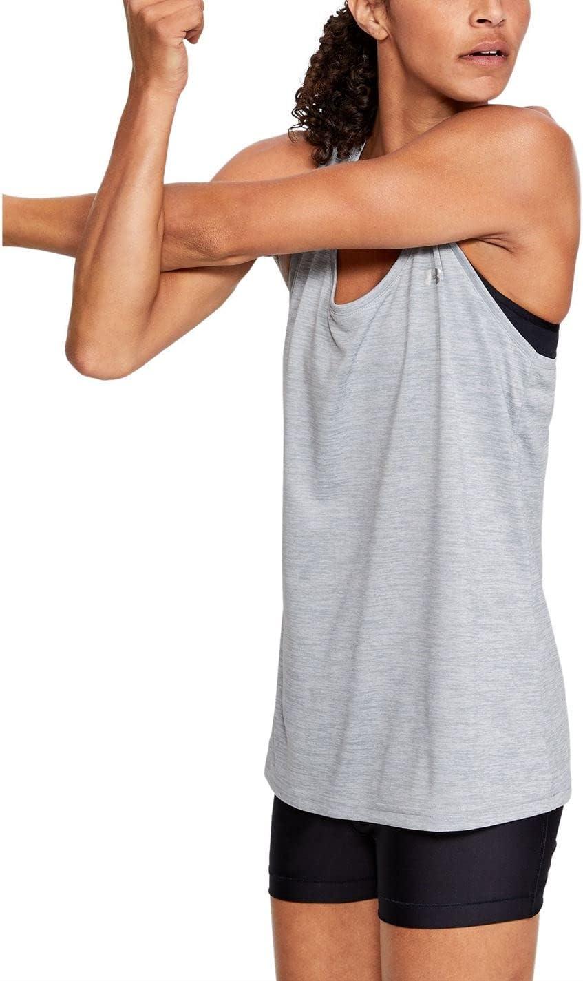 image:imageUnder Armour Womens Tech Twist Tank TopMod Gray 011Metallic Silver
