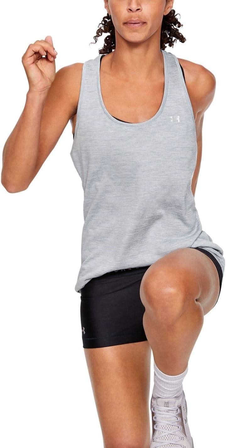 image:imageUnder Armour Womens Tech Twist Tank TopMod Gray 011Metallic Silver