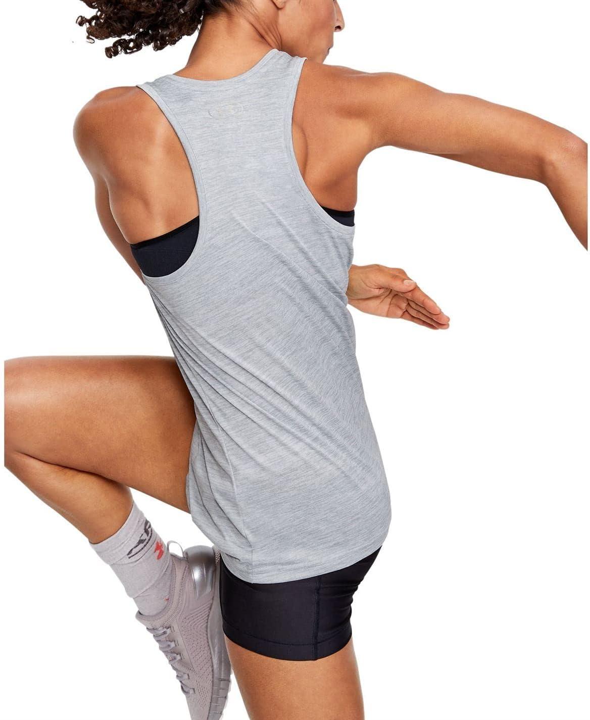 image:imageUnder Armour Womens Tech Twist Tank TopMod Gray 011Metallic Silver
