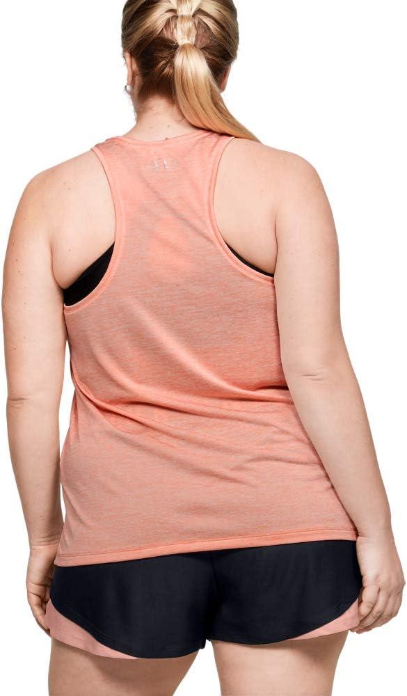 image:imageUnder Armour Womens Tech Twist Tank TopPeach Frost 845Metallic Silver