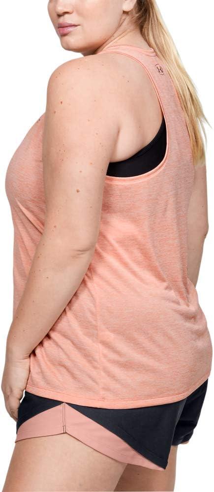 image:imageUnder Armour Womens Tech Twist Tank TopPeach Frost 845Metallic Silver