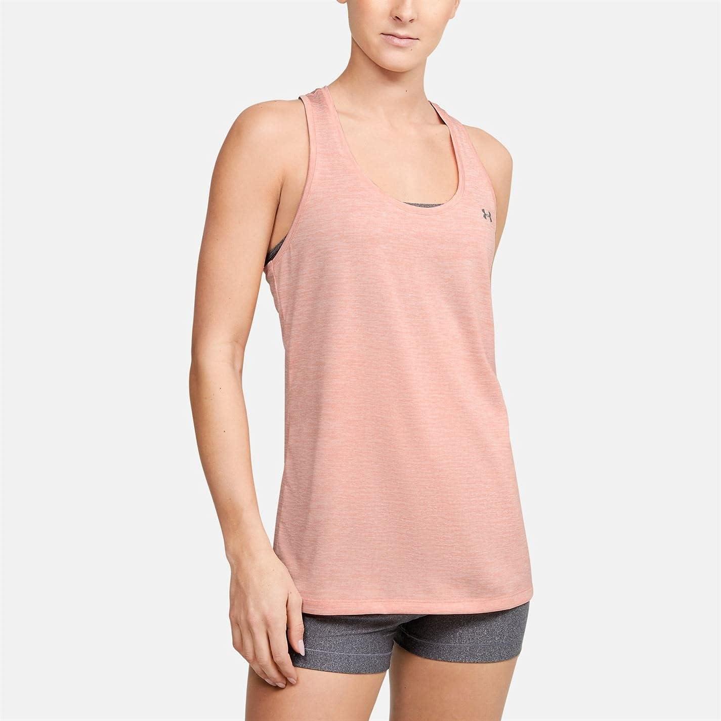 image:imageUnder Armour Womens Tech Twist Tank TopPeach Frost 846Metallic Silver