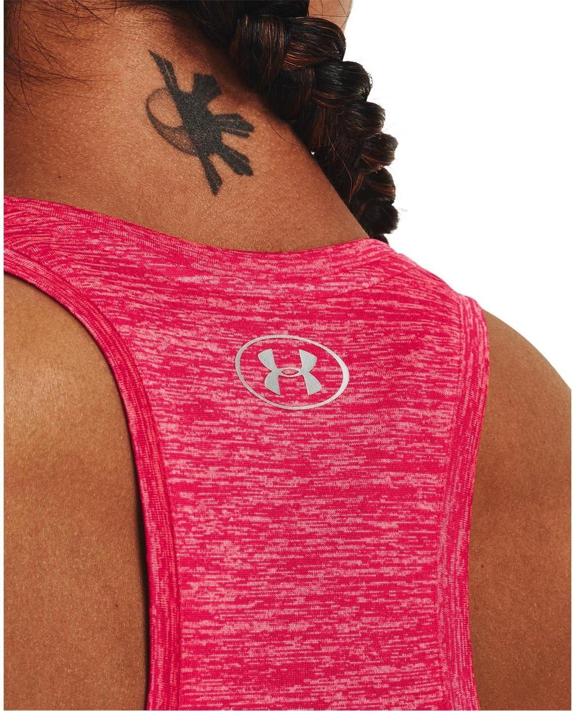 image:imageUnder Armour Womens Tech Twist Tank TopPenta Pink 975Metallic Silver