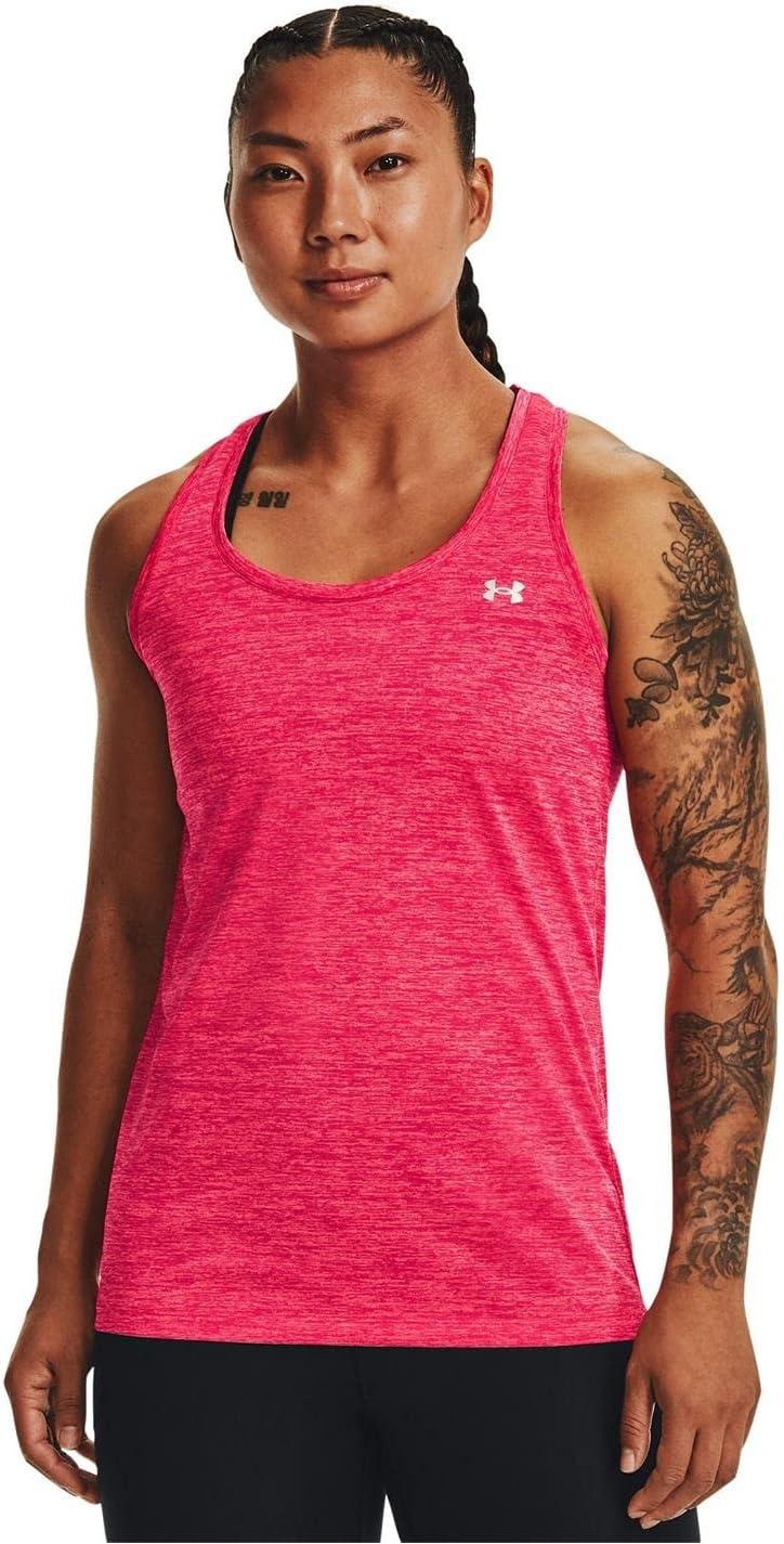 image:imageUnder Armour Womens Tech Twist Tank TopPenta Pink 975Metallic Silver