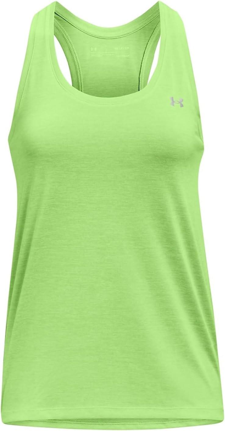 image:imageUnder Armour Womens Tech Twist Tank TopQuirky Lime 752Metallic Silver