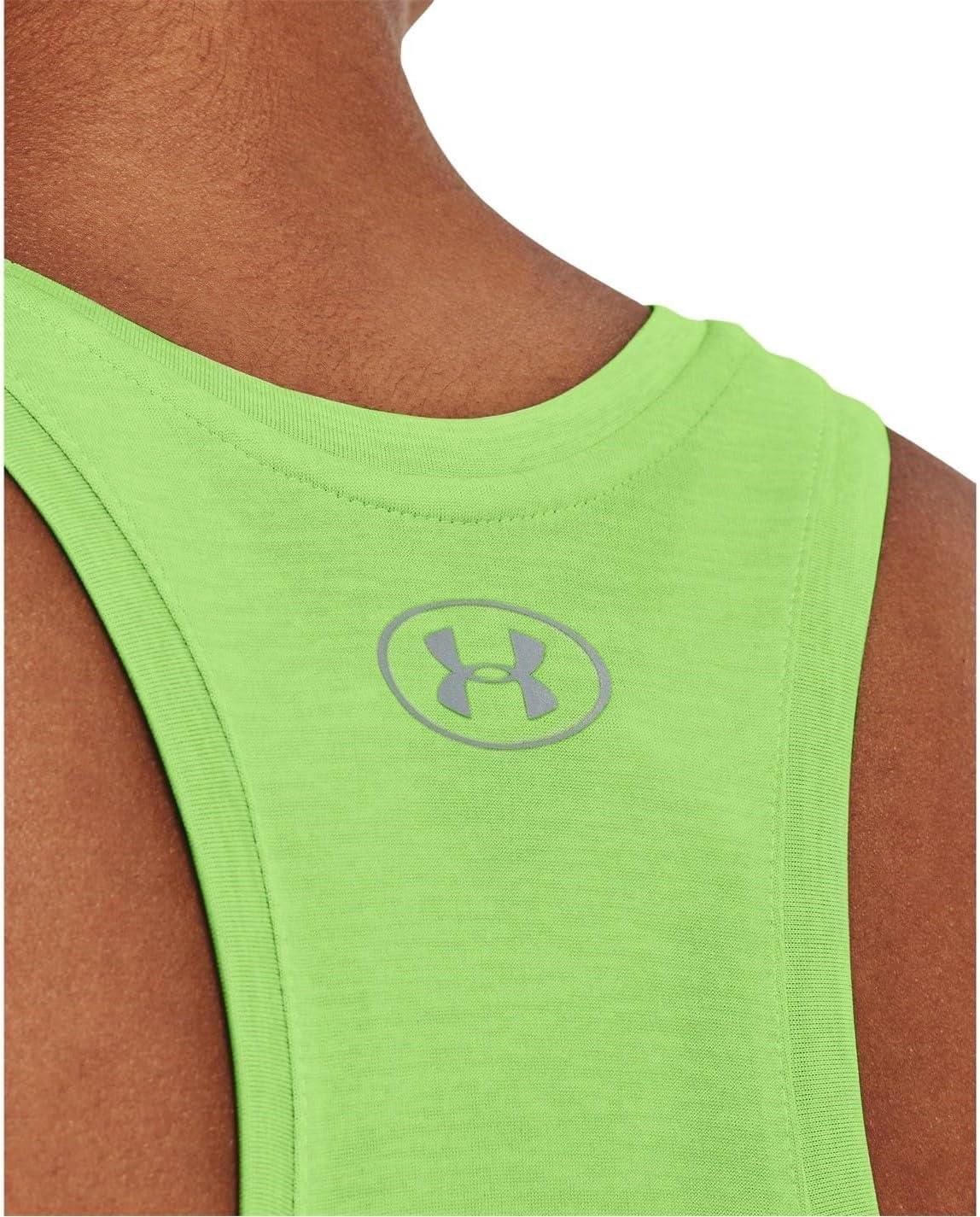 image:imageUnder Armour Womens Tech Twist Tank TopQuirky Lime 752Metallic Silver