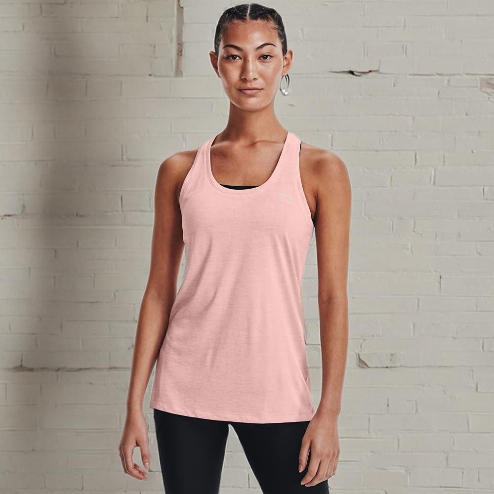 image:imageUnder Armour Womens Tech Twist Tank TopRetro Pink 676Metallic Silver