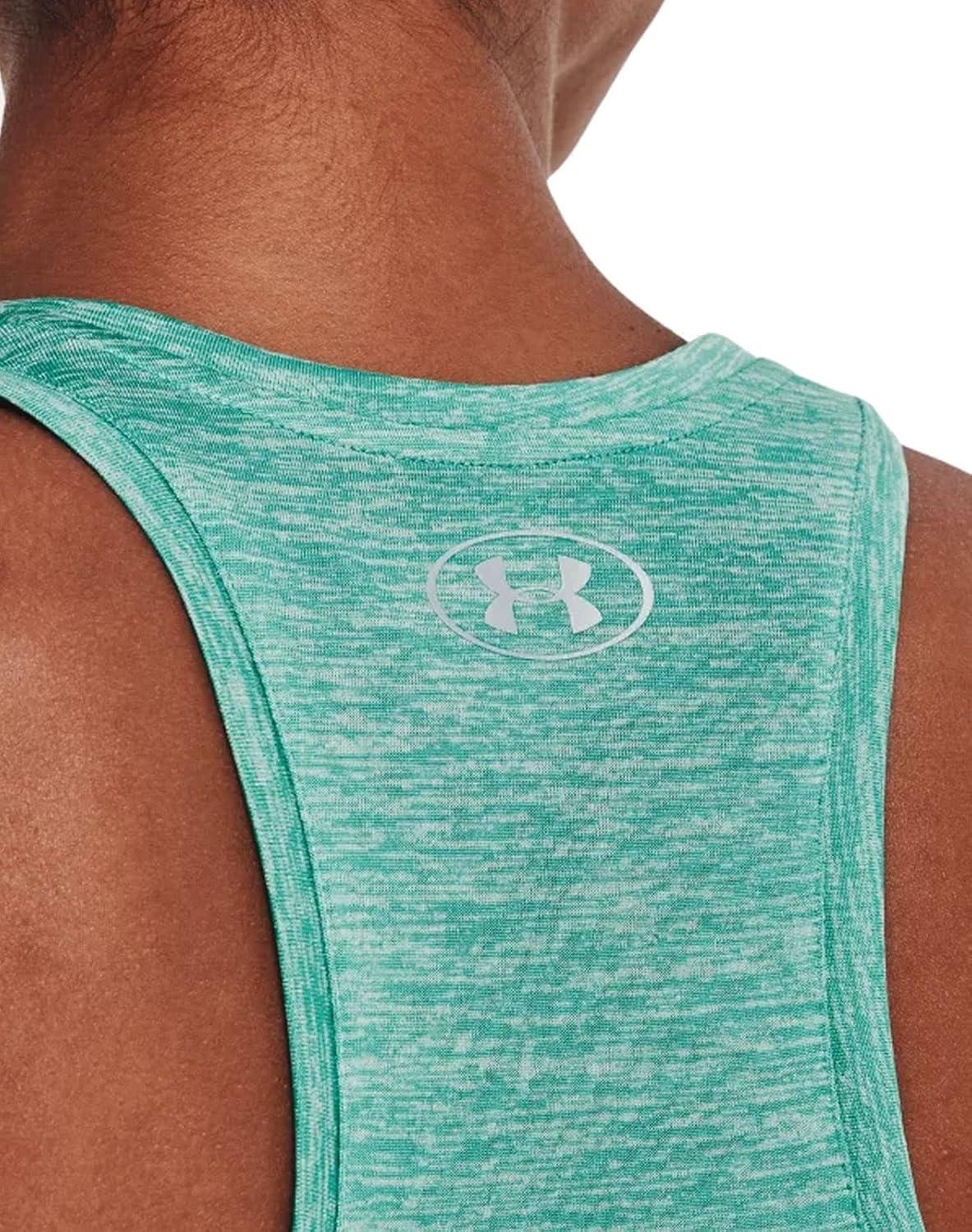 image:imageUnder Armour Womens Tech Twist Tank TopSea Mist 936Metallic Silver