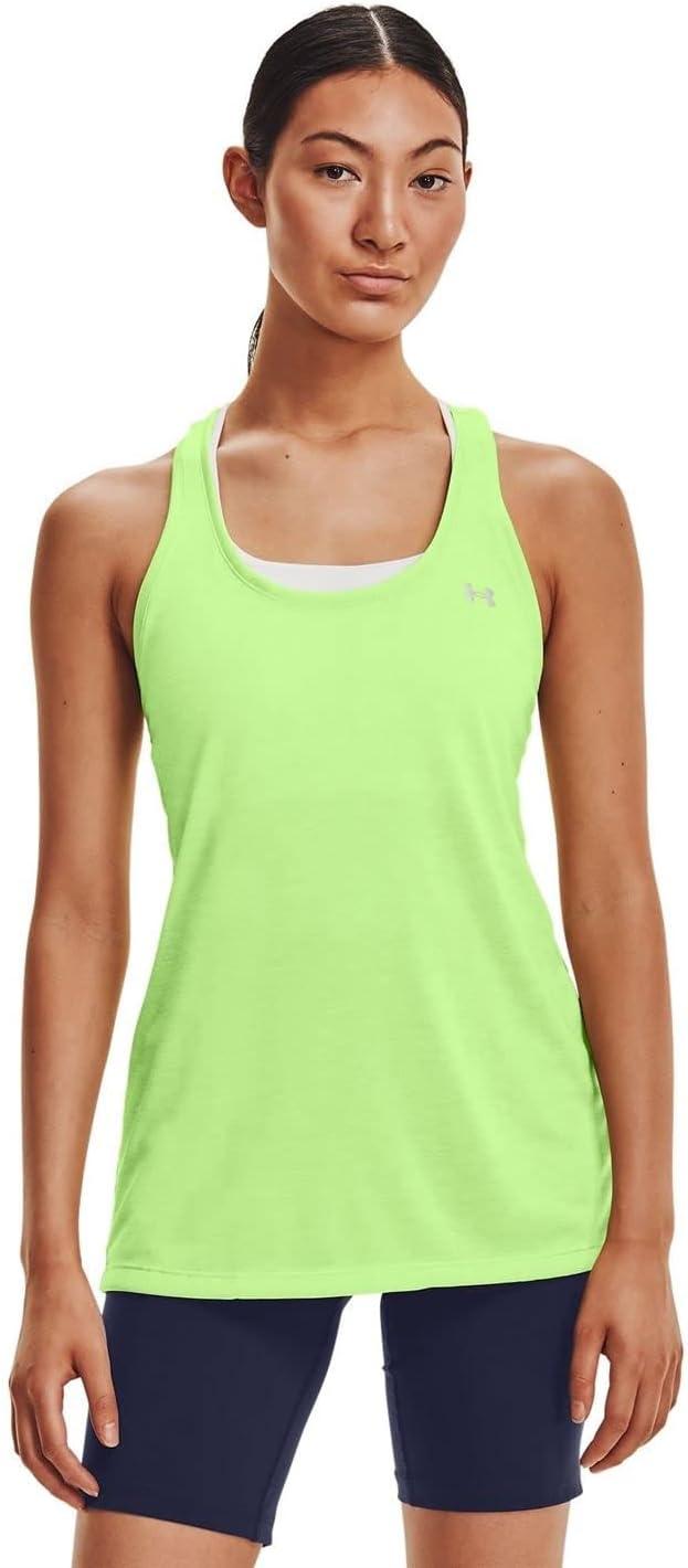 image:imageUnder Armour Womens Tech Twist Tank TopSummer Lime 162Metallic Silver
