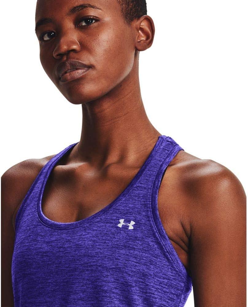image:imageUnder Armour Womens Tech Twist Tank TopUltra Indigo 409Metallic Silver