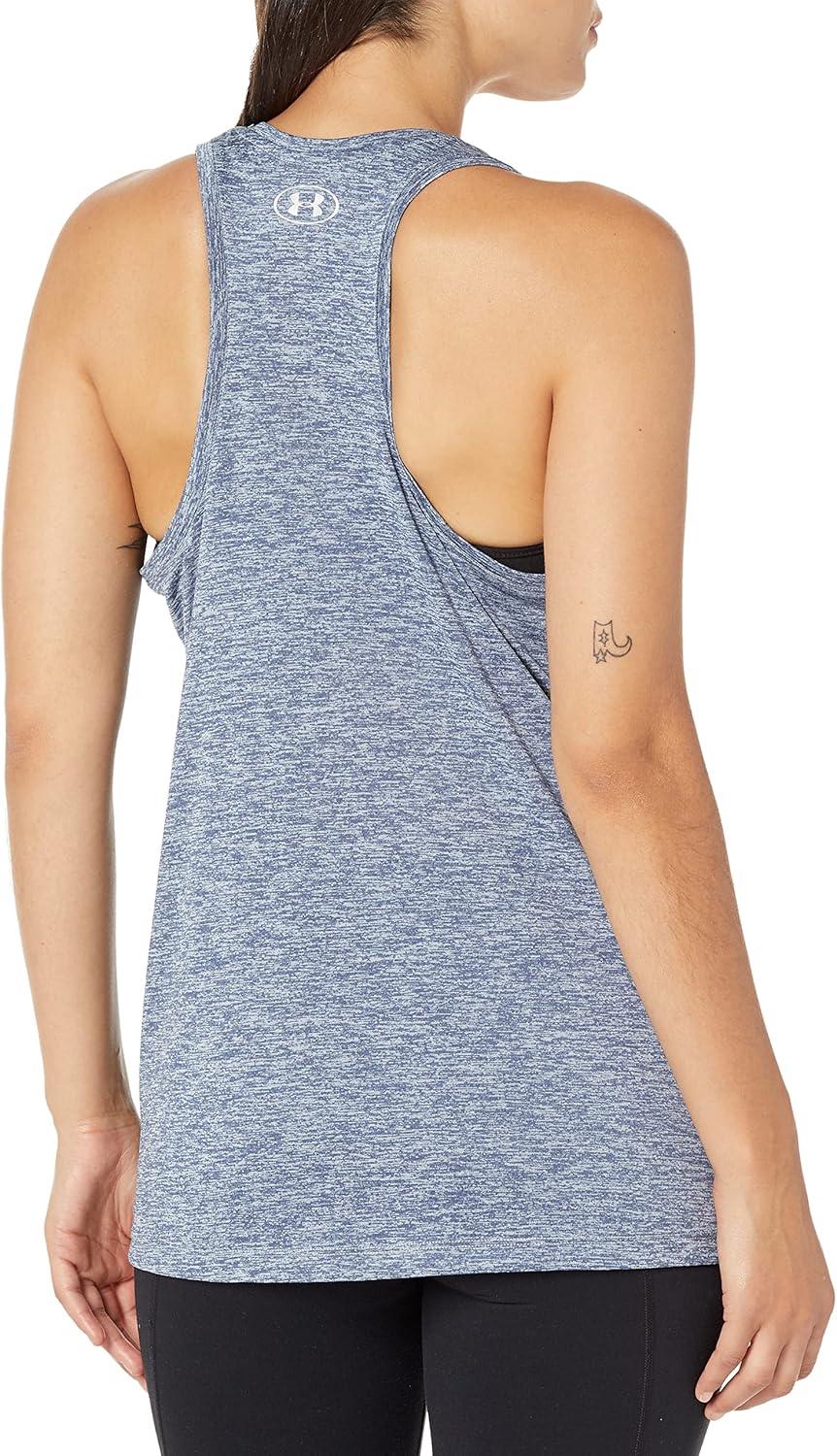 image:imageUnder Armour Womens Tech Twist Tank TopUtility Blue 496Metallic Silver