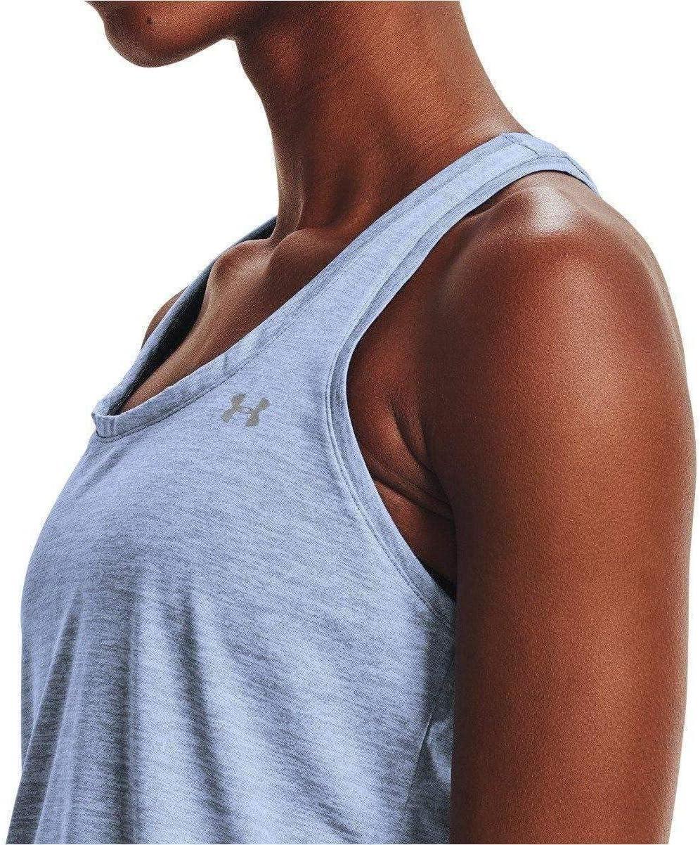 image:imageUnder Armour Womens Tech Twist Tank TopWashed Blue 421Metallic Silver