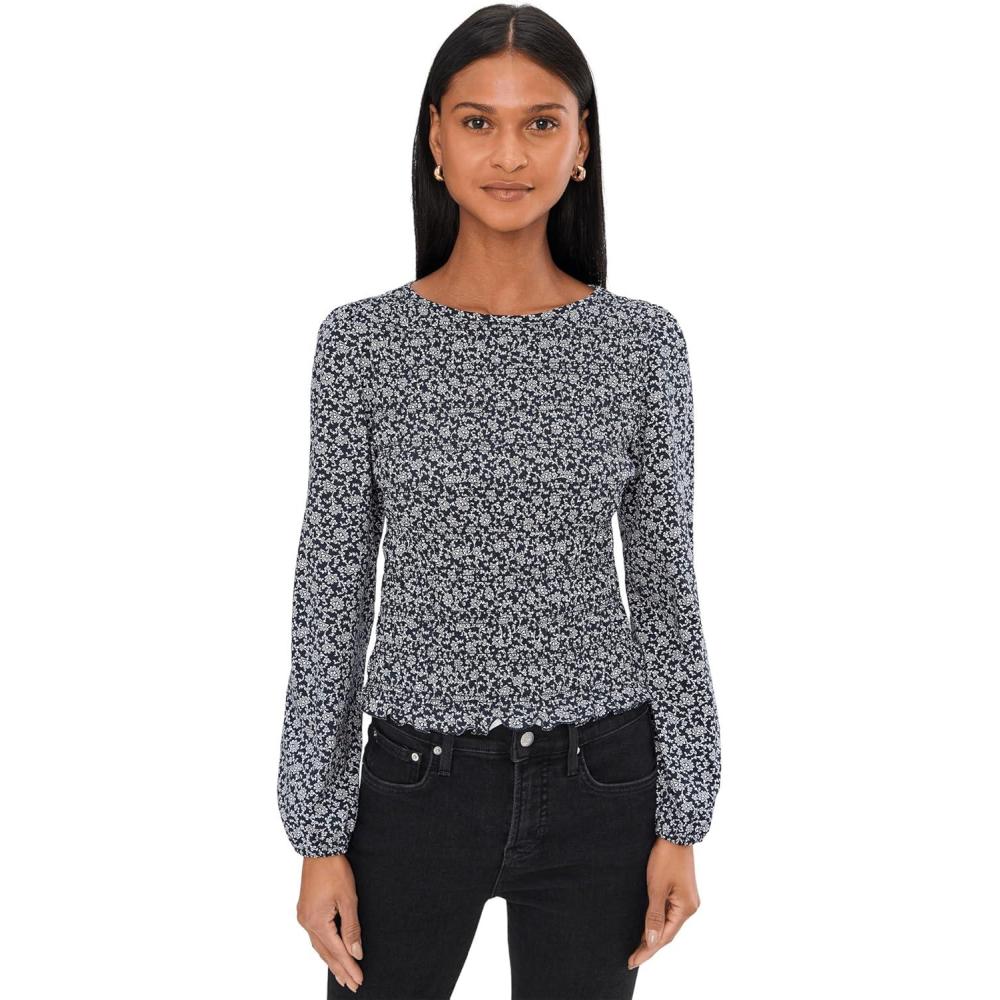 image:imageMadewell Womens Smocked Boatneck TopClassic Navy