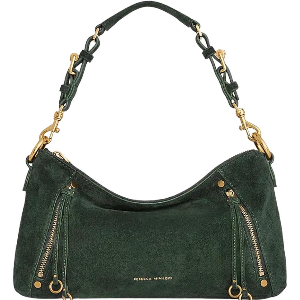 image:imageRebecca Minkoff Rivington Small Shoulder Bag Womens Leather Handbag with Antique Brass HardwareSable