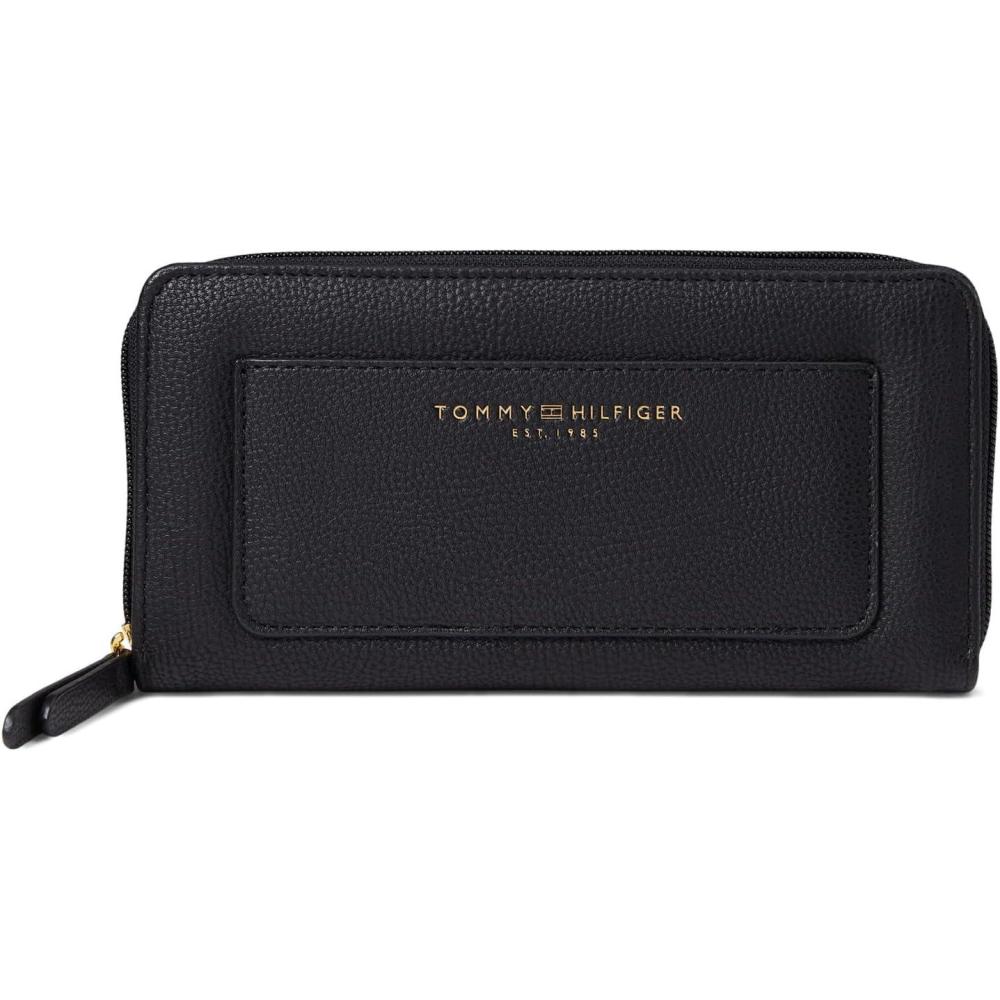 image:imageTommy Hilfiger Amelia II Zip Around WalletPebble PVC Black One SizeBlack