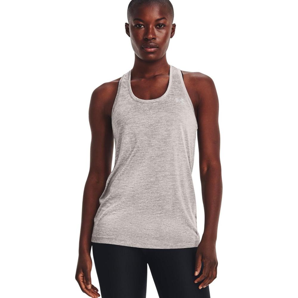 image:imageUnder Armour Womens Tech Twist Tank Top294 Pewter White Metallic Silver