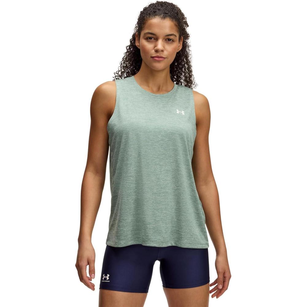 image:imageUnder Armour Womens Tech Twist Tank Top348 Silica Green White