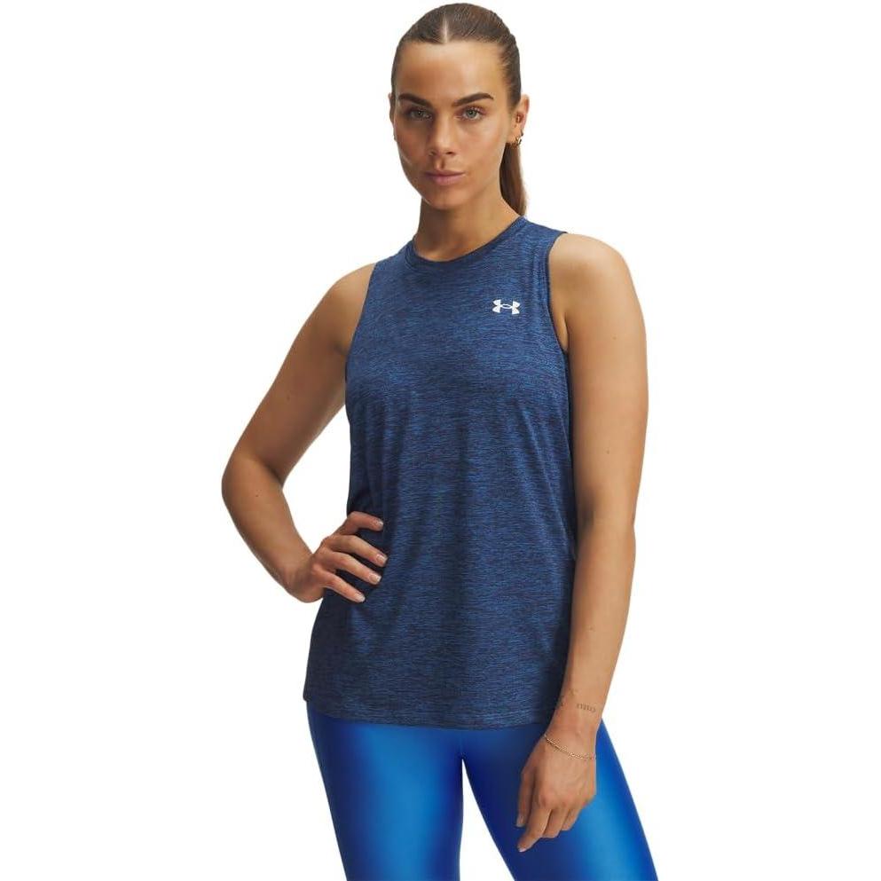 image:imageUnder Armour Womens Tech Twist Tank Top402 Blue Atlantis White