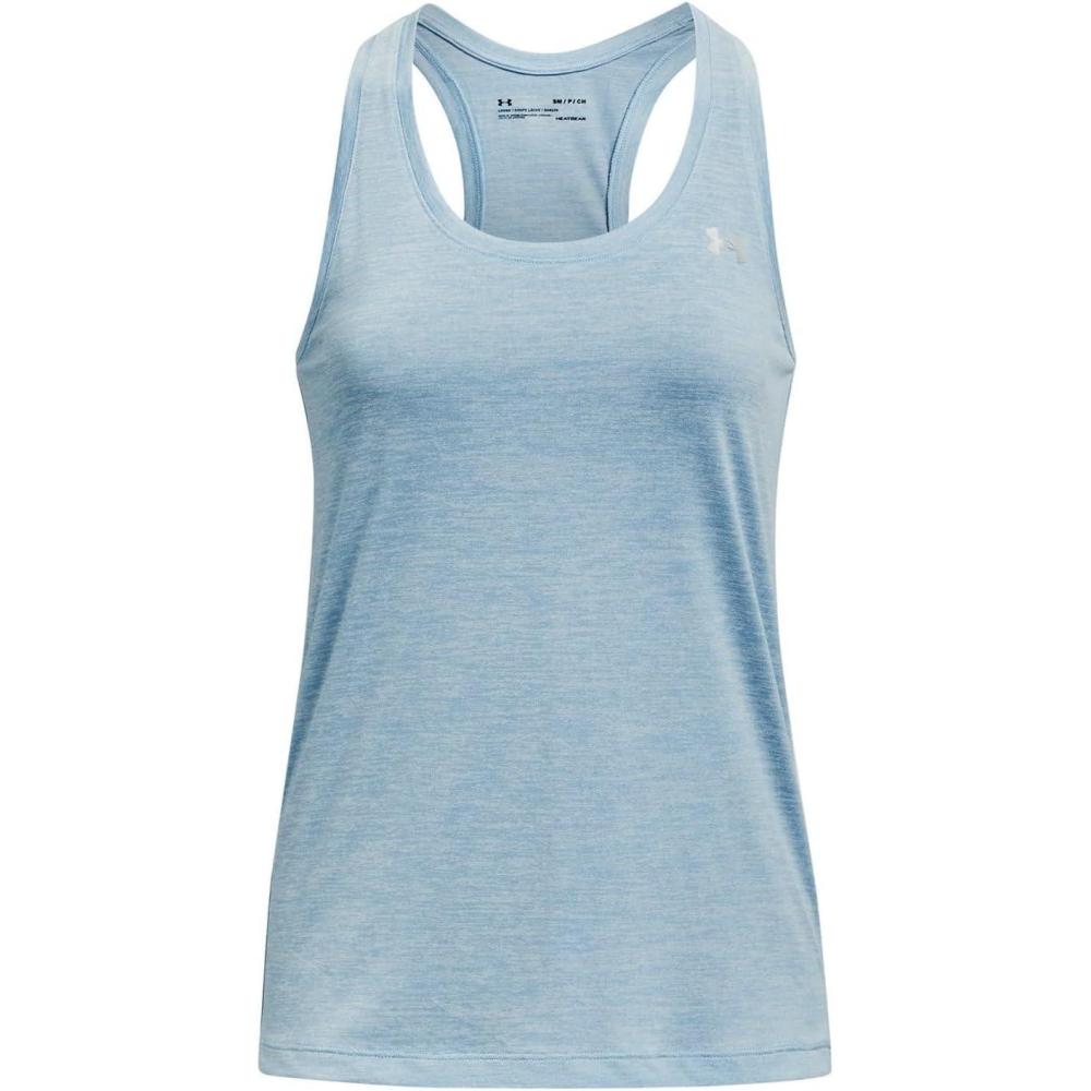 image:imageUnder Armour Womens Tech Twist Tank Top490 Blizzard White Metallic Silver
