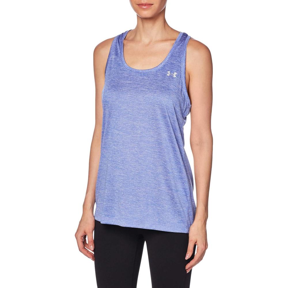 image:imageUnder Armour Womens Tech Twist Tank Top495 Baja Blue Nebula Purple Metallic Silver