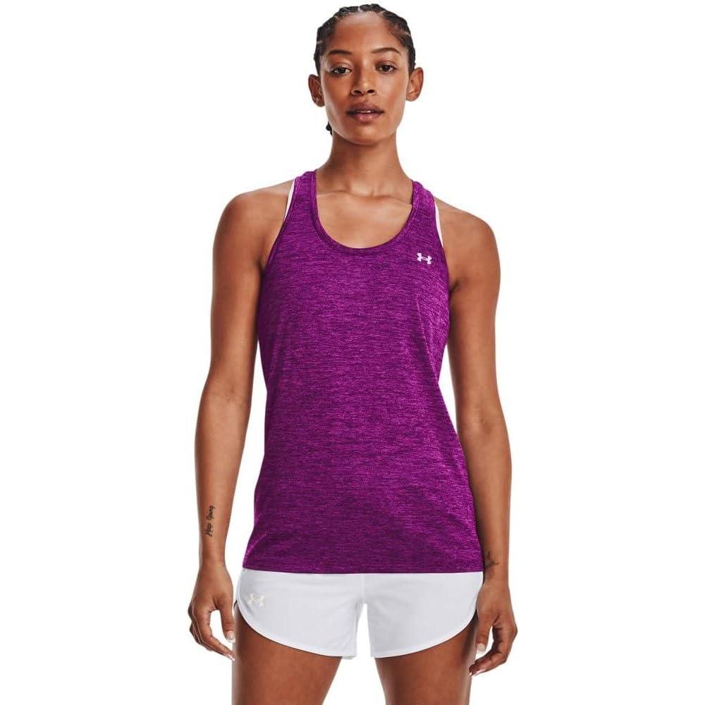 image:imageUnder Armour Womens Tech Twist Tank Top514 Rivalry Strobe Metallic Silver